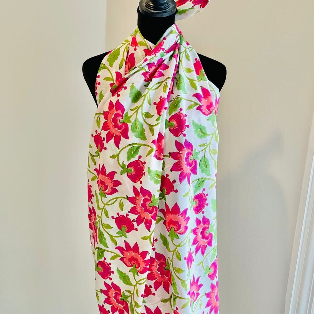 BRAND NEW Indian Hand Block Printed Cotton Sarong Beach Wrap Sarong summer Scarf